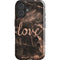 Love Rose Gold Black iPhone 16 Plus Impact Case